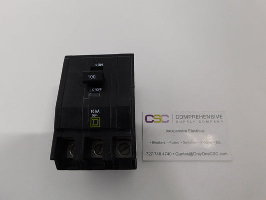 QOB3100 - Square D 100A Amp 3P Pole 10kA@240V Bolt On Circuit Breaker
