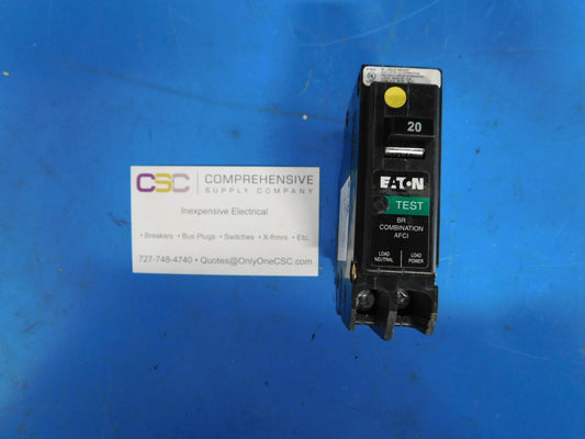 BRP120AF - Eaton 20A Amp 1P Pole AFCI Arc Fault Brp Plug On Neutral Circuit Beaker