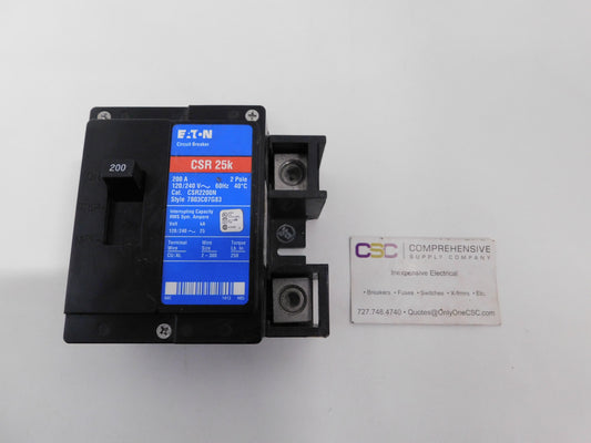 CSR2200N - Eaton 200A Amp 2P Pole 25kA@240V Bolt On Circuit Breaker