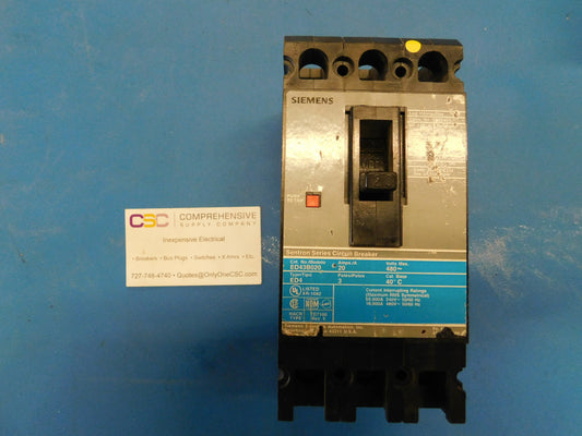 ED43B020 - Siemens 20A Amp 3P Pole 18kA@480V Bolt On Circuit Breaker W/Gray Label