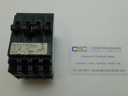 Q21520CT - Siemens 15/20/20/15A Amp 4P (1P/2P/1P) Pole 10kA@120/240V Plug On Triplex Circuit Breaker