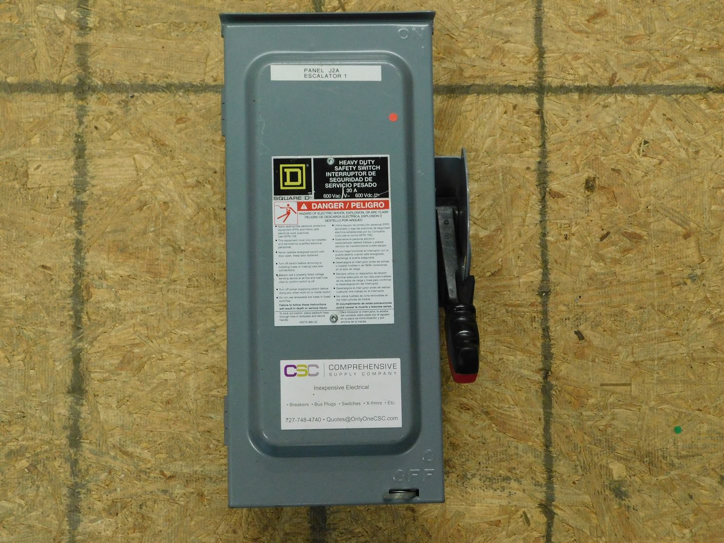 H361NRB - Square D 30A Amp 3P Pole 600V Nema 3R Fusible Safety Switch W/Neutral
