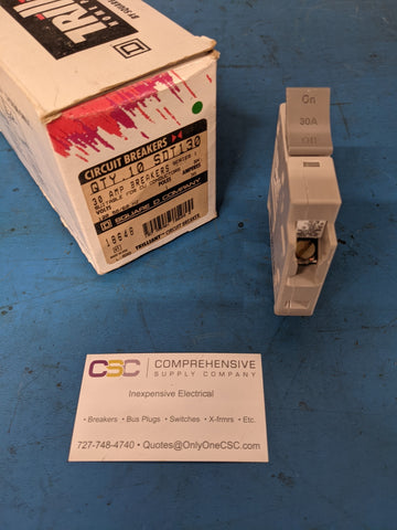 SDT130 - Square D 30A Amp 1P Pole 10kA@120V Plug On Sdt Circuit Breaker