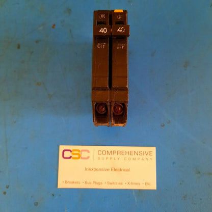 THQP240 - GE 40A Amp 2P Pole 10kA@120/240V Plug On Thin Circuit Breaker - Older Series