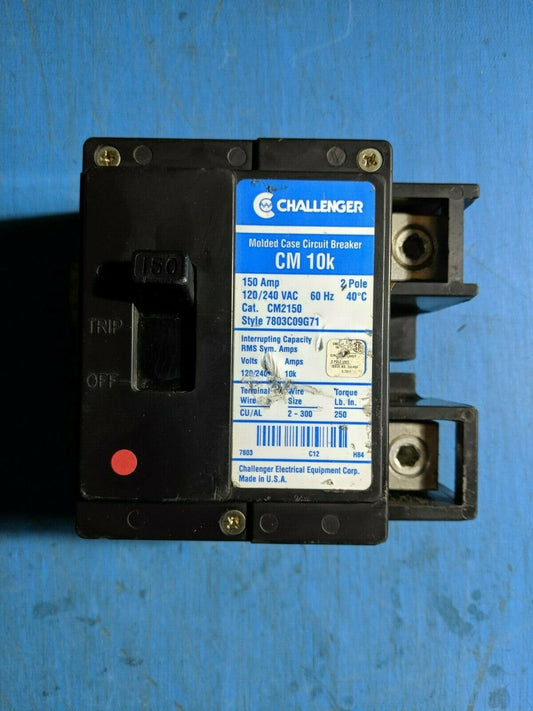 CM2150 - Challenger 150A Amp 2P Pole 10kA@120/240V Bolt On Circuit Breaker