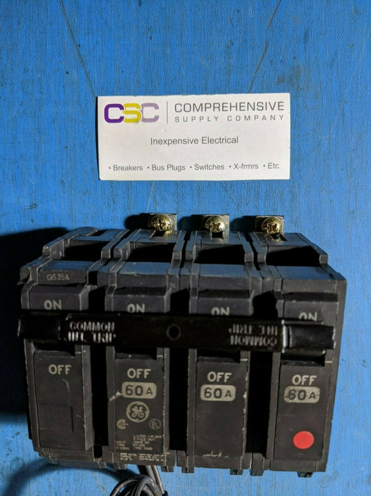 THQB32060ST1 - GE 60A Amp 3P Pole 10kA@240V Bolt On Circuit Breaker W/120V Shunt Trip