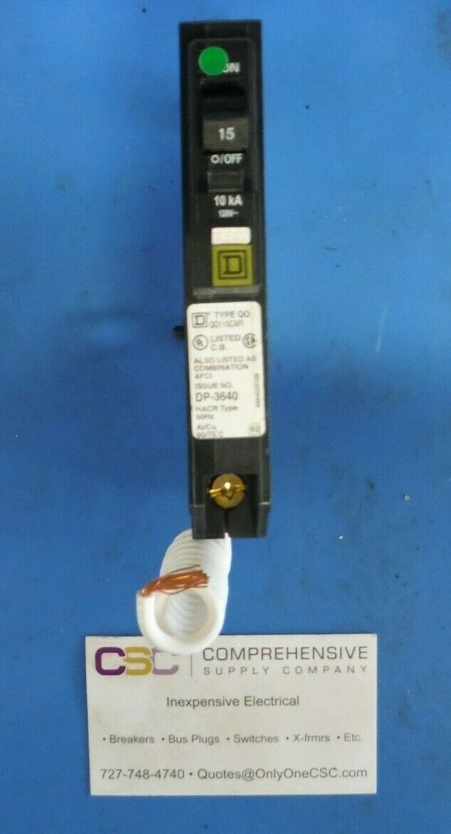 QO115CAFI - Square D 15A Amp 1P Pole 10kA@120V Plug On Combo Arc Fault AFCI Circuit Breaker