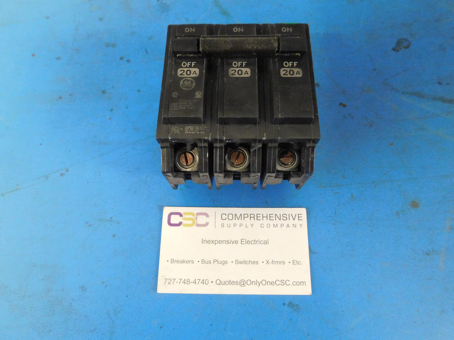 THQL32020 - GE 20A Amp 3P Pole 10kA@240V Plug On Circuit Breaker