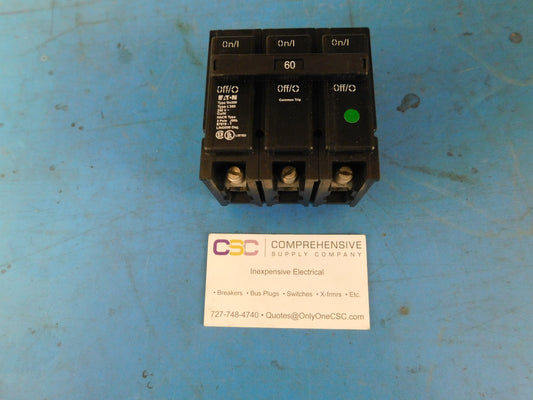 BR360 - Eaton 60A Amp 3P Pole 10kA@240V Plug On Br Circuit Breaker