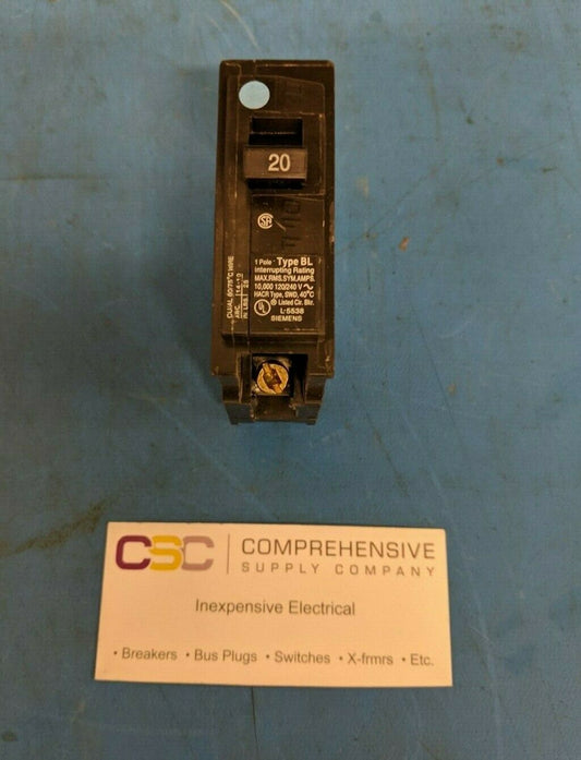 B120 - Siemens 20A Amp 1P Pole 10kA@120/240V Bolt On Circuit Breaker