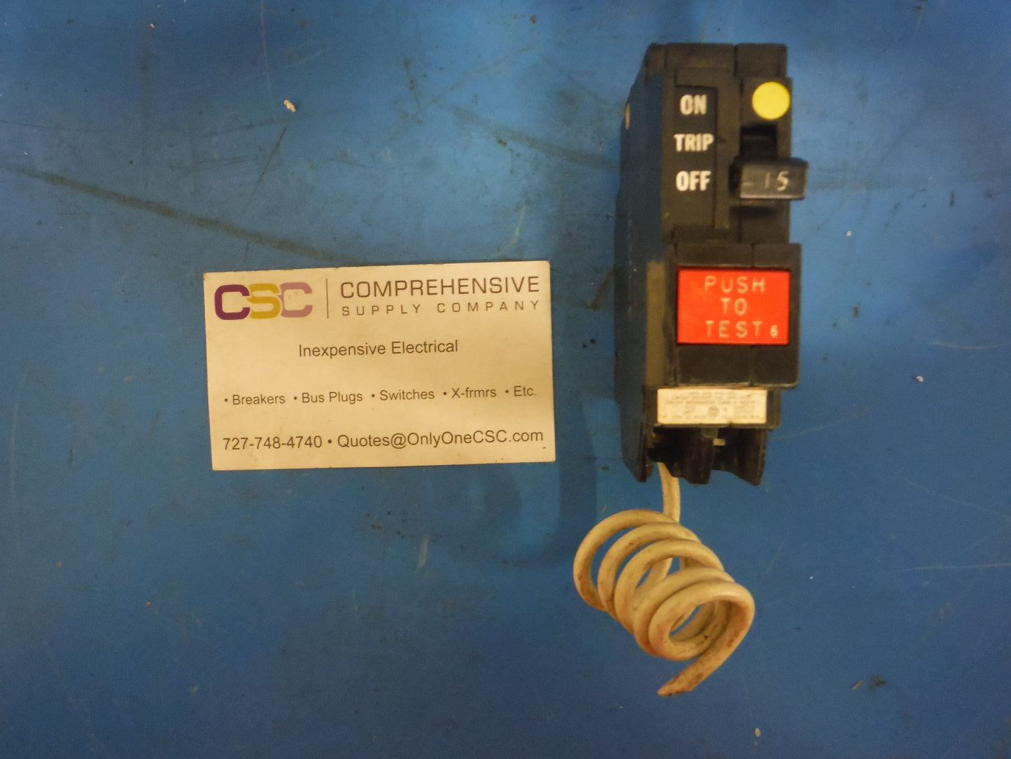 THQL1115GF - GE 15A Amp 1P Pole 10kA@120V Plug On Ground Fault GFCI Circuit Breaker - Older Series