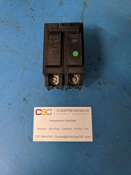 THHQL2140 - GE 40A Amp 2P Pole 22kA@120/240V Plug On Thhql Circuit Breaker