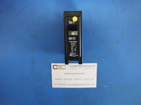 BR115 - Eaton 15A Amp 1P Pole 10kA@120/240V Plug On Circuit Breaker