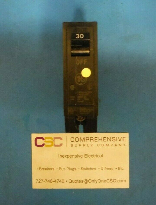 THQL1130 - GE 30A Amp 1P Pole 10kA@120/240V Plug On Circuit Breaker
