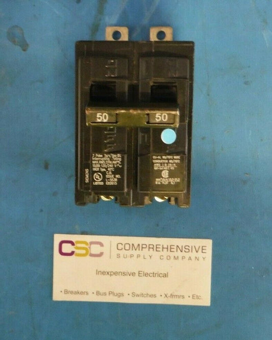 B250 - Siemens 50A Amp 2P Pole 10kA@120/240V Bolt On Circuit Breaker