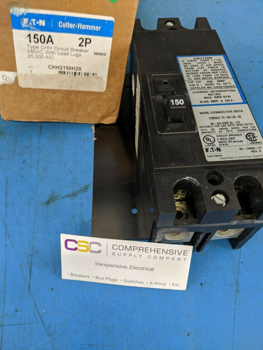 CHH2150H2X - Eaton 150A Amp 2P Pole 25kA@240V Bolt On Circuit Breaker