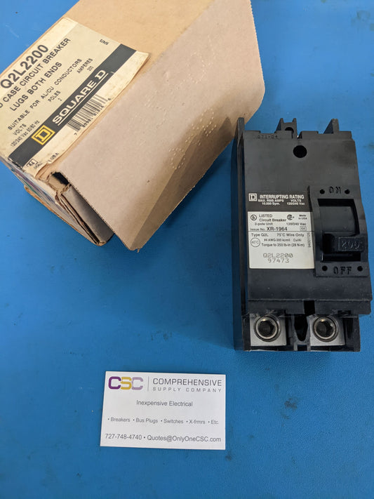 Q2L2200 - Square D 200A Amp 2P Pole 10kA@120/240V Feed Through Circuit Breaker
