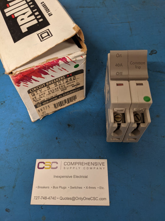 SDT240 - Square D 40A Amp 2P Pole 10kA@120/240V Plug On Sdt Circuit Breaker