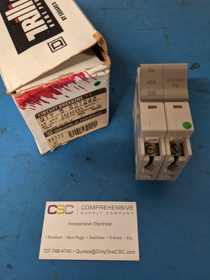 SDT240 - Square D 40A Amp 2P Pole 10kA@120/240V Plug On Sdt Circuit Breaker