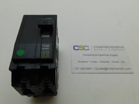 QO245 - Square D 45A Amp 2P Pole 10kA@120/240V Plug On Circuit Breaker