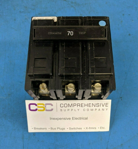 BAB3070H - Eaton 70A Amp 3P Pole 10kA@240V Bolt On Circuit Breaker