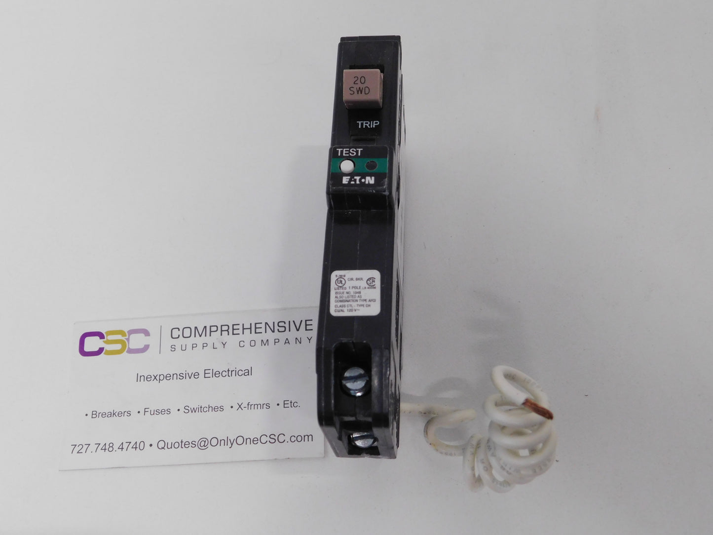 CHFCAF120 - Eaton 20A Amp 1P Pole 10kA@120V Plug On Combo Arc Fault AFCI Circuit Breaker