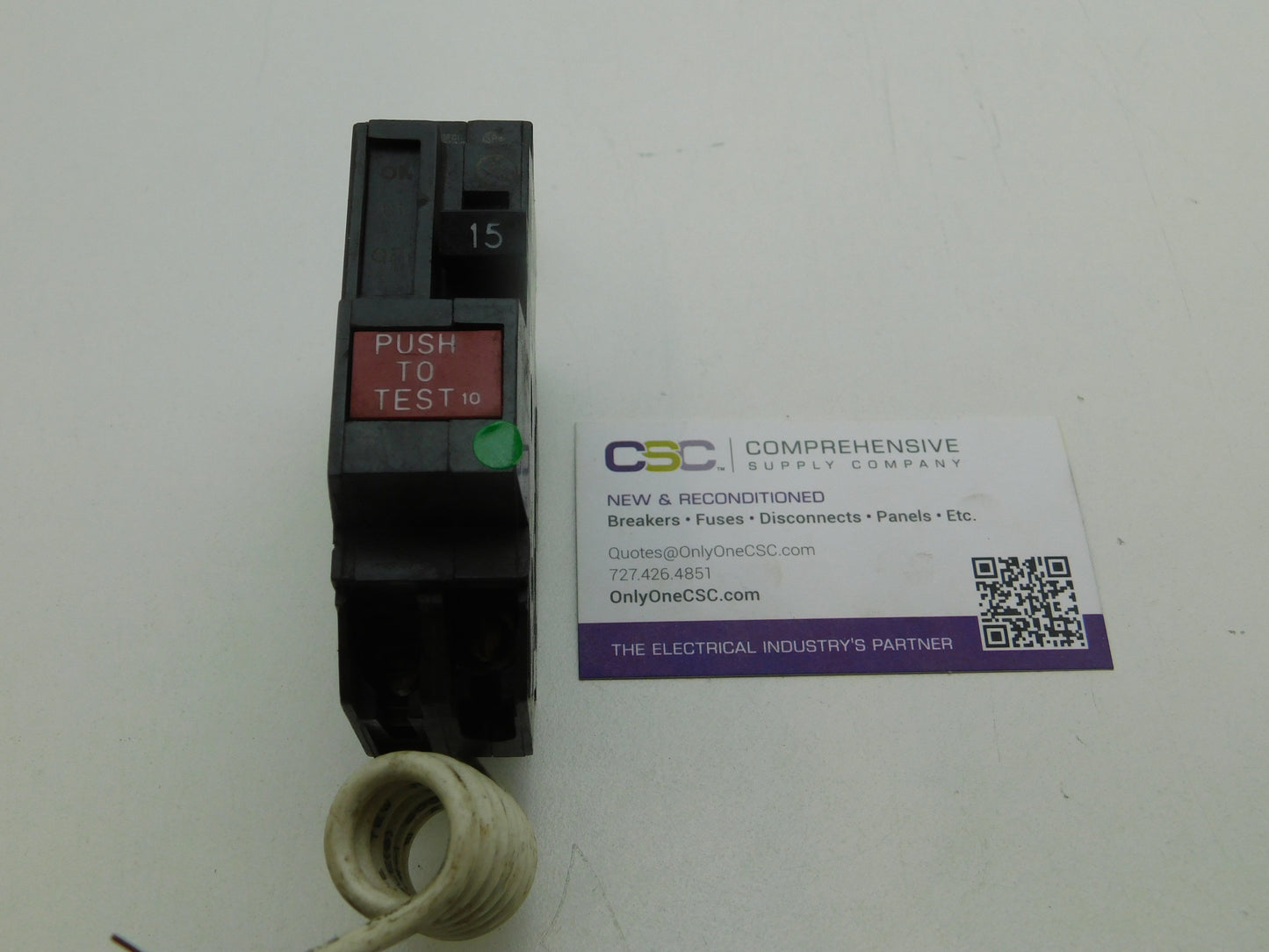 THQB1115GF - GE 15A Amp 1P Pole 10kA@120V Bolt On Ground Fault GFCI Circuit Breaker