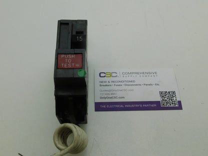 THQB1115GF - GE 15A Amp 1P Pole 10kA@120V Bolt On Ground Fault GFCI Circuit Breaker