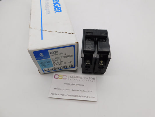 C230 - Challenger 30A Amp 2P Pole 10kA@120/240V Plug On Circuit Breaker