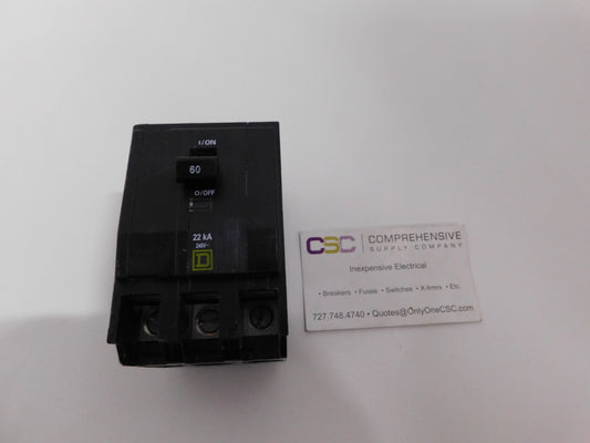QOB360VH - Square D 60A Amp 3P Pole 22kA@240V Bolt On Circuit Breaker