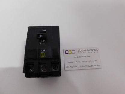 QOB360VH - Square D 60A Amp 3P Pole 22kA@240V Bolt On Circuit Breaker
