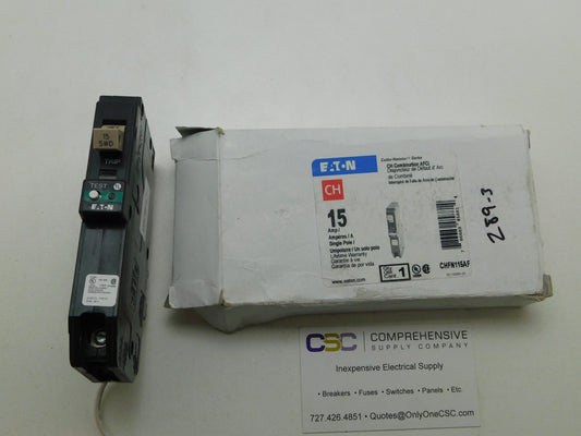 CHFN115AF - Eaton 15A Amp 1P Pole 10kA@120V Plug On Combo Arc Fault AFCI Circuit Breaker