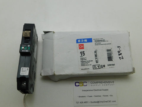 CHFN115AF - Eaton 15A Amp 1P Pole 10kA@120V Plug On Combo Arc Fault AFCI Circuit Breaker