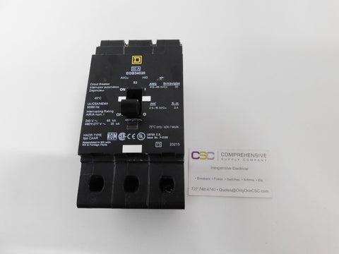 EGB34020 - Square D 20A Amp 3P Pole 35kA@480Y/277V Bolt On Circuit Breaker