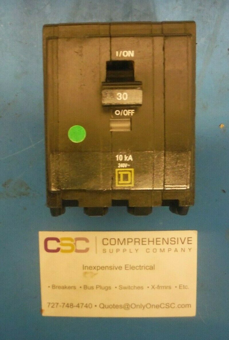 QO330 - Square D 30A Amp 3P Pole 10kA@240V Plug On Circuit Breaker