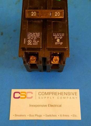 Q220 - Siemens 20A Amp 2P Pole 10kA@120/240V Plug On Circuit Breaker