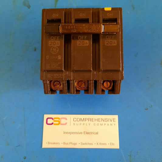 THHQB32020 - GE 20A Amp 3P Pole 22kA@240V Bolt On Circuit Breaker
