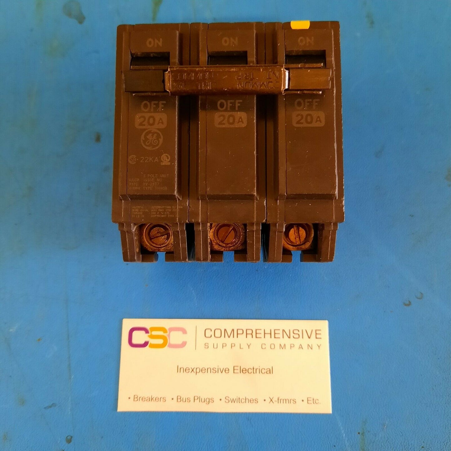 THHQB32020 - GE 20A Amp 3P Pole 22kA@240V Bolt On Circuit Breaker