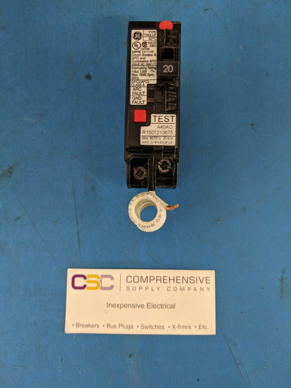 THQL1120DFP - GE 20A Amp 1P Pole 10kA@120V Plug On Dual Function AFCI/GFCI Circuit Breaker