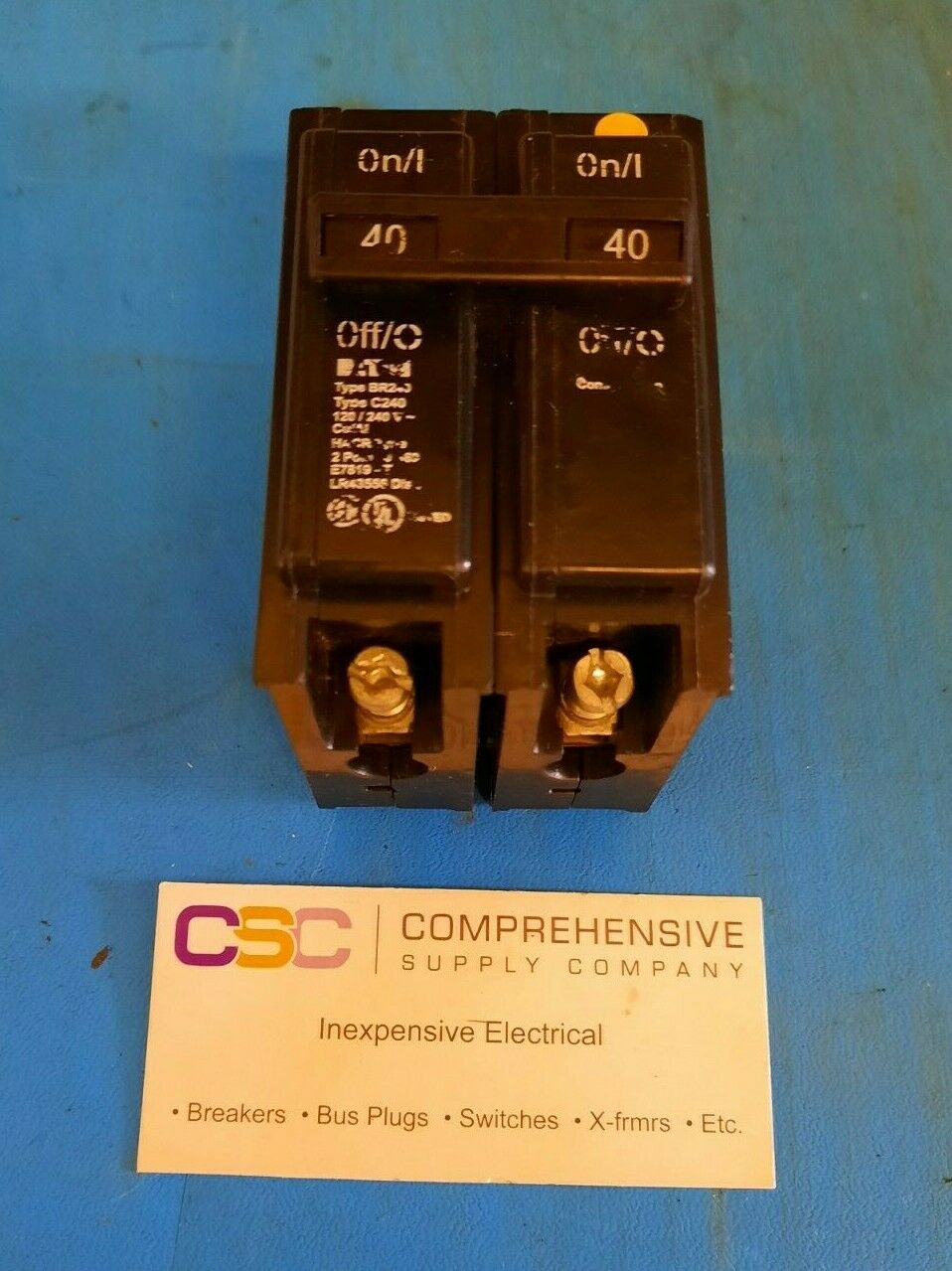 BR240 - Cutler Hammer 40A Amp 2P Pole 10kA@120/240V Plug On Circuit Breaker