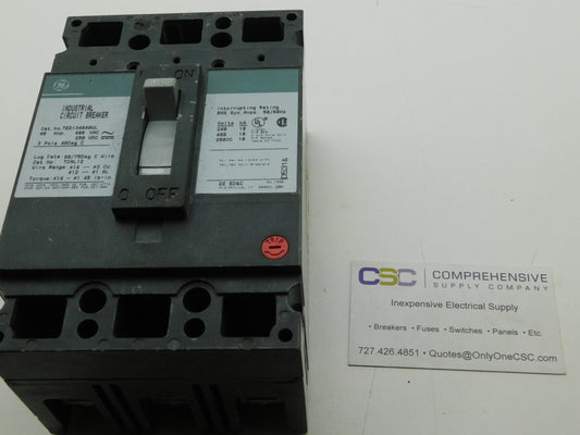 TED134040WL - GE 40A Amp 3P Pole 18kA@480V Bolt On Circuit Breaker