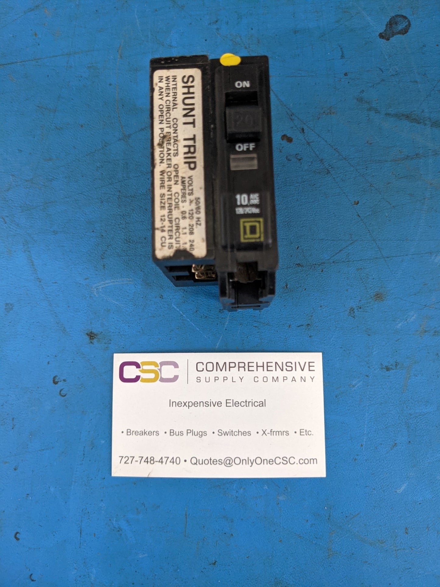 QOB1201021 - Square D 20A Amp 1P Pole 10kA@120/240V Bolt On Qob Circuit Breaker W/120/208/240V Shunt Trip