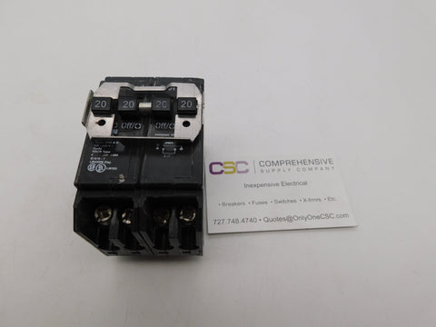 BQC220220 - Eaton 20/20/20/20A Amp 4P (2P/2P) Pole 10kA@120/240V Plug On Quadplex Circuit Breaker