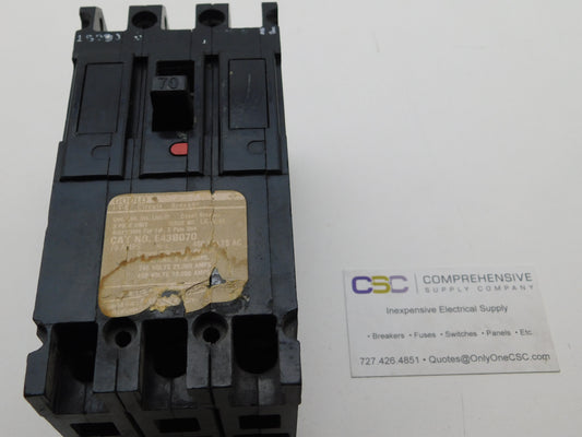 E43B070 - Gould 70A Amp 3P Pole 18kA@480V Bolt On Circuit Breaker - Older Series