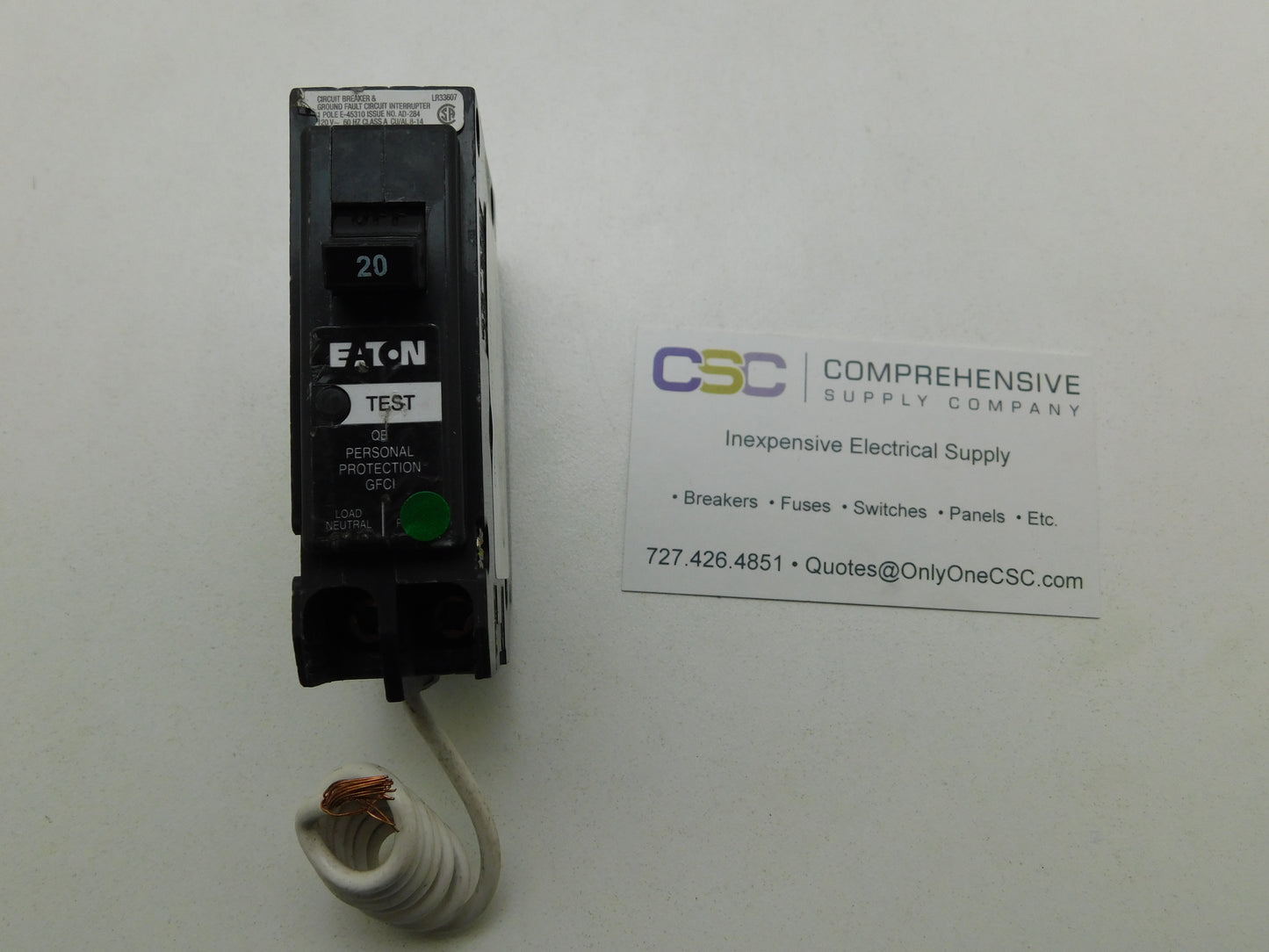 QBH1020GF - Eaton 20A Amp 1P Pole 22kA@120V Bolt On Ground Fault GFCI Circuit Breaker