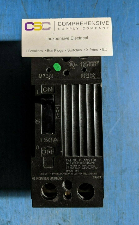 THQD22150 - GE 150A Amp 2P Pole 22kA@240V Bolt On Circuit Breaker