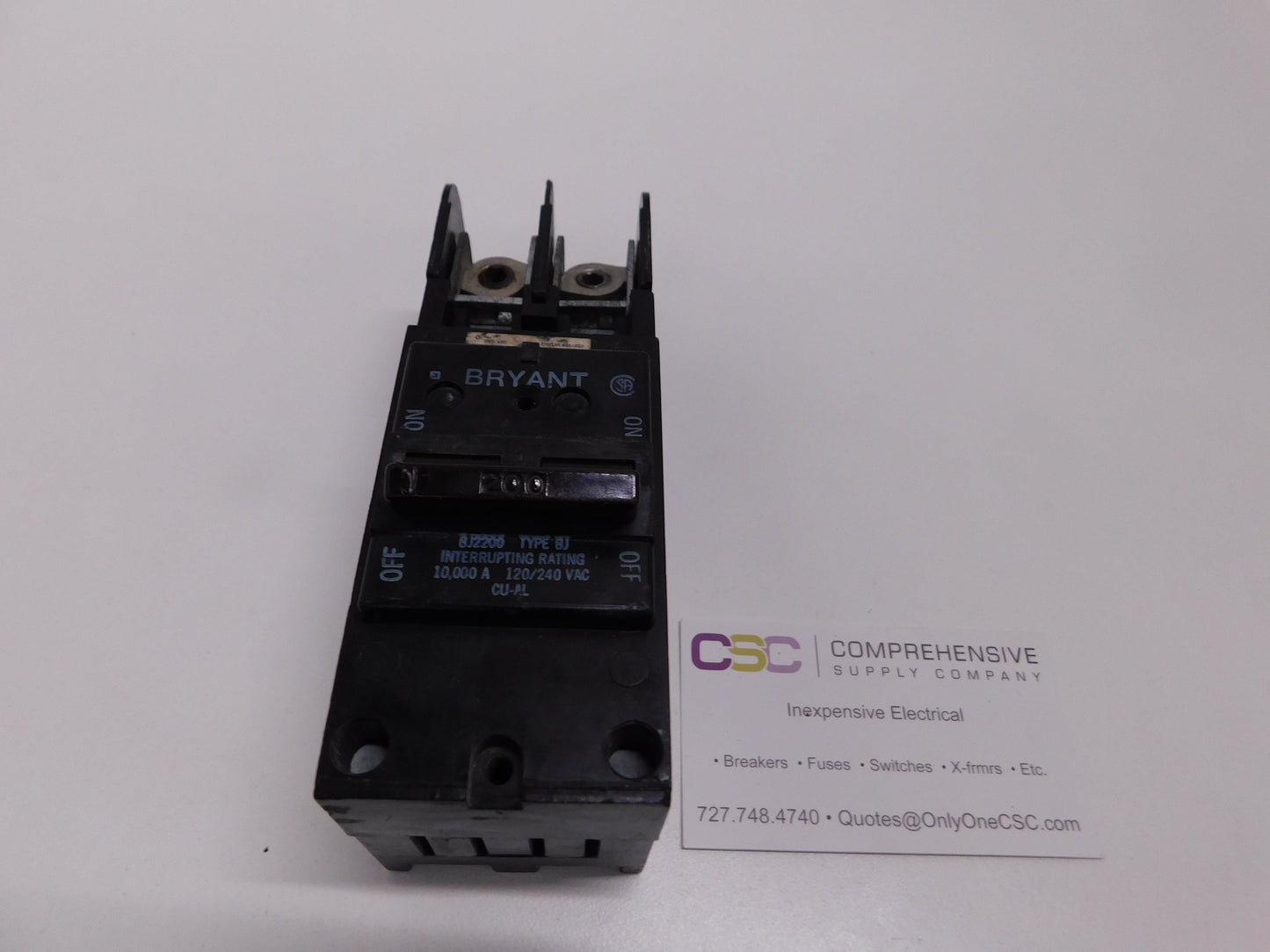 BJ2200 - Bryant 200A Amp 2P Pole 10kA@120/240V Plug On Brown Main Circuit Breaker