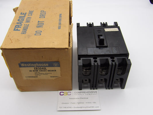 EB3040L - Westinghouse 40A Amp 3P Pole 10kA@240V Feed Through Circuit Breaker