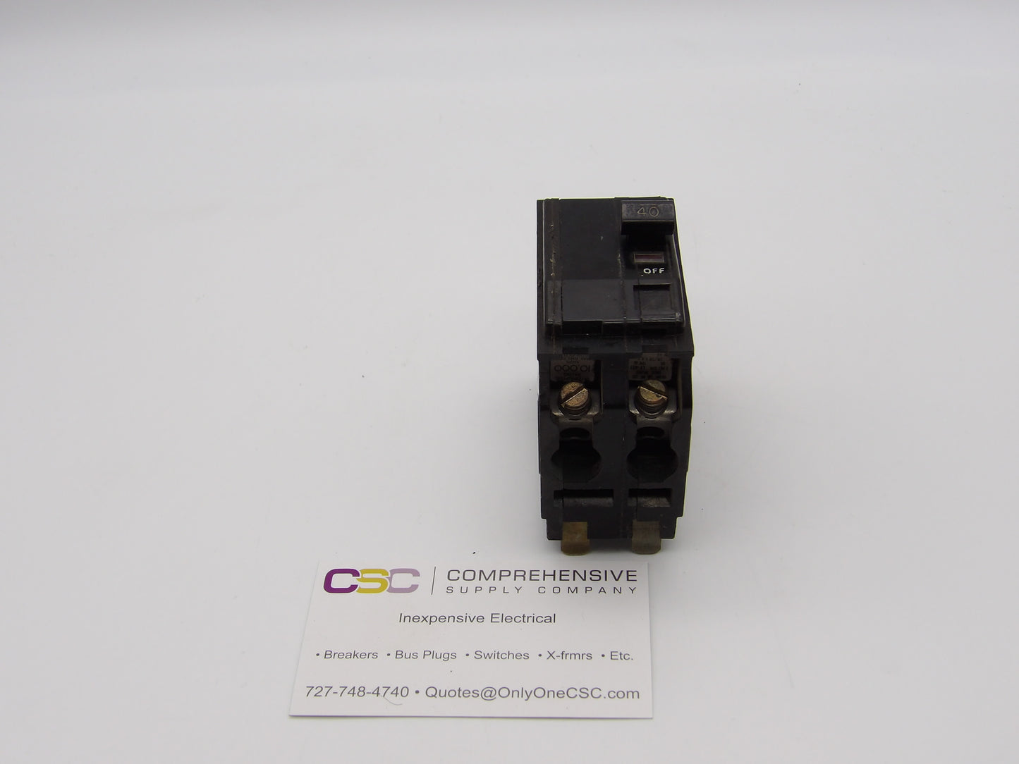 QO240 - Square D 40A Amp 2P Pole 10kA@120/240V Plug On Black Circuit Breaker