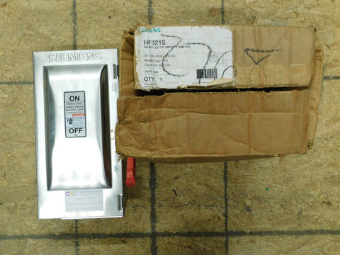 HF321S - Siemens 30A Amp 3P Pole 240V Nema 4/4X Fusible Safety Switch